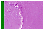 Source Area for Channel Network Near Gigas Sulci