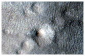 Leveed Channel Near Impact Crater