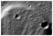 Deslizamentos de terra em uma cratera de impacto 