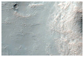 Mesas in Partly Exhumed Crater in Northeast Hellas Planitia