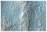 Small Scale Features in Inner Rim of Southern Hemisphere Crater
