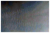 Bedrock Exposures in Crater Walls

