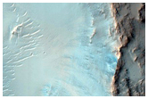 Deformed Crater on Huygens Crater Floor
