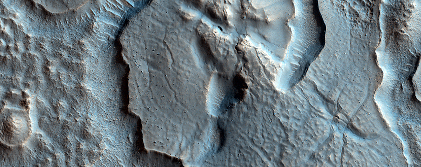 Ridges and Troughs South of Lyot Crater
