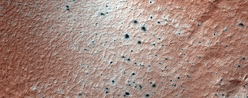 Interesting Cones Inside Crater That Have Spiders on Shadowed Side

