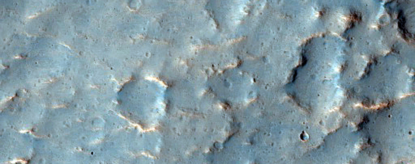 Lobate Ejecta Blanket of Large Crater in Cerberus Dorsa
