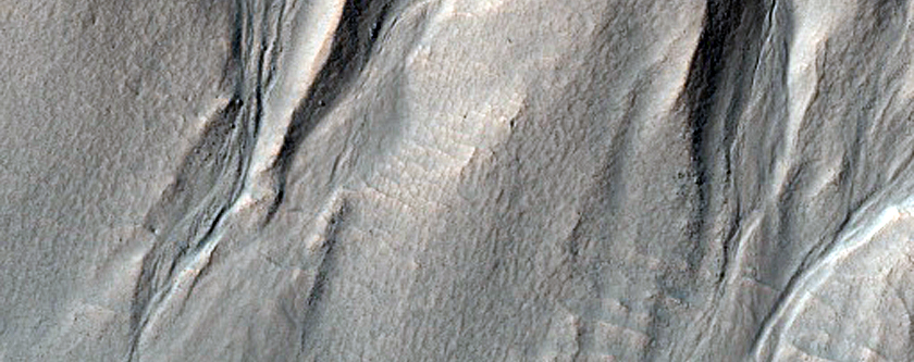 Gullied Crater Wall
