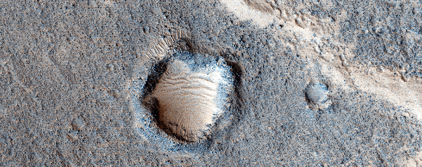 Low Sinuous Ridge on Crater Floor
