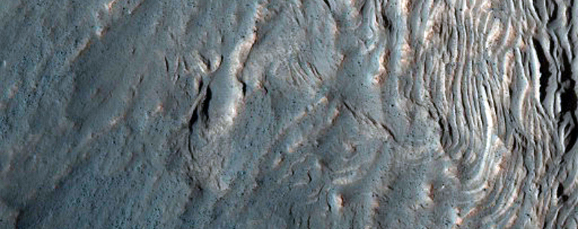 Layers in Lower Southwest Candor Chasma in MOC Image R08-02264
