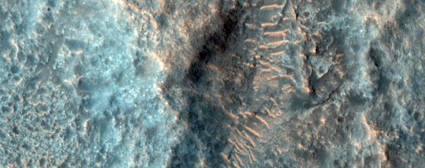 Dunes and Central Uplift of Large Crater
