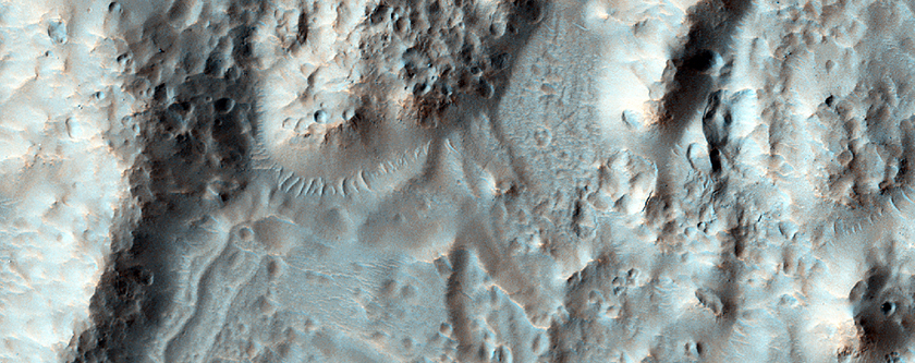 Channels and Flows East of Hale Crater
