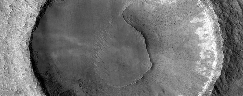 Crater on Floor of Coprates Chasma