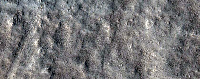 Chain of Pit Craters Near the Summit of Olympus Mons