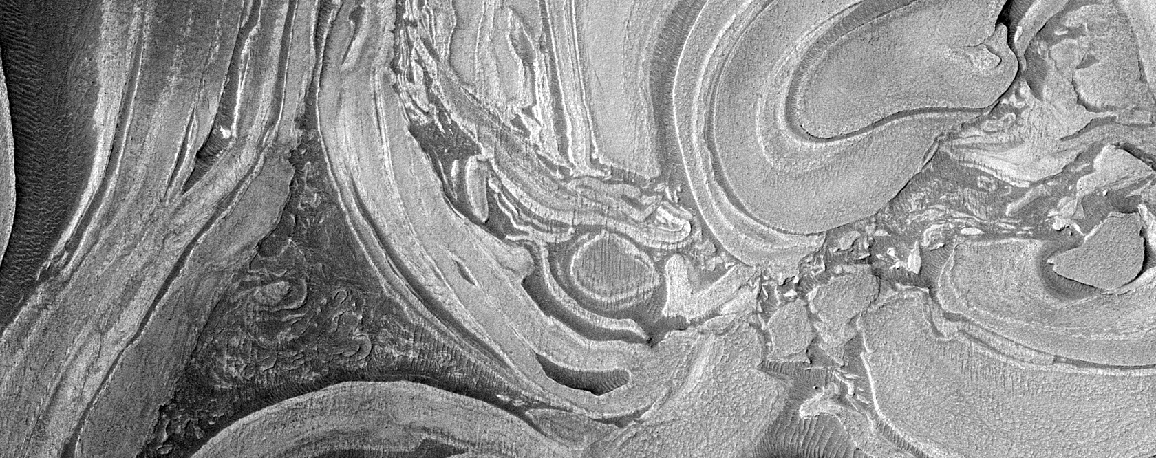 Banded Terrain in Northwest Hellas Planitia