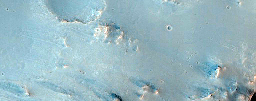 Superimposed Crater with Variably Eroded Ejecta