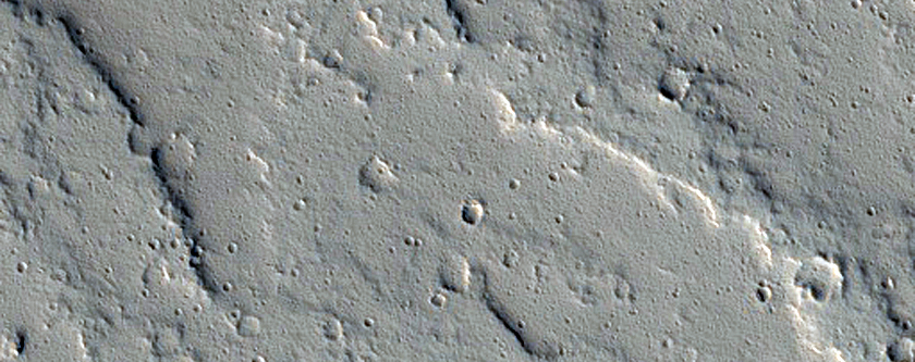 Volcanic Vent and Lava Channel North East of Ascraeus Mons