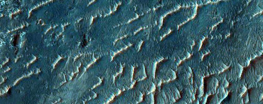 Light-Toned Deposits Near Ladon Valles Basin