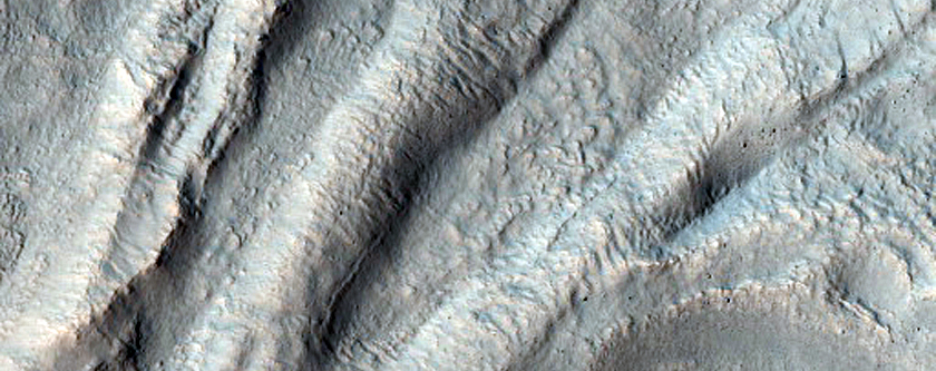 Gullies in a Crater Northeast of Eudoxus Crater