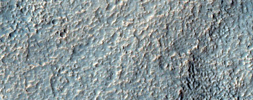 Shallow Fresh Valley Adjacent to Crater Rim in Northwest Hellas Region