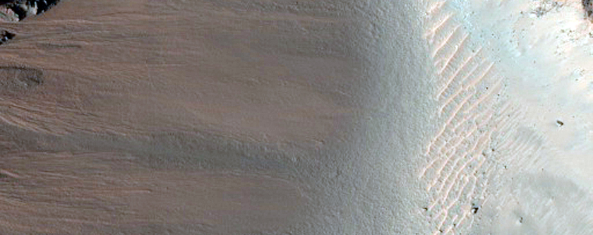 West Rim of 11-Kilometer Crater in Tyrrhena Terra