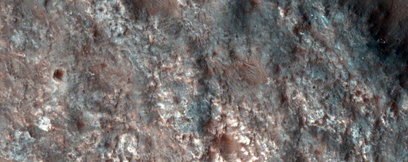 Landslide in Crater Near Briault Crater
