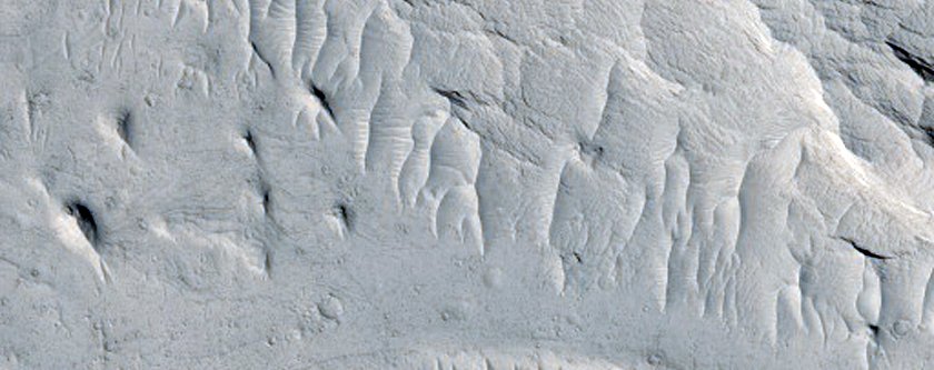 Curvilinear Ridge and Circular Feature South of Aeolis Dorsa