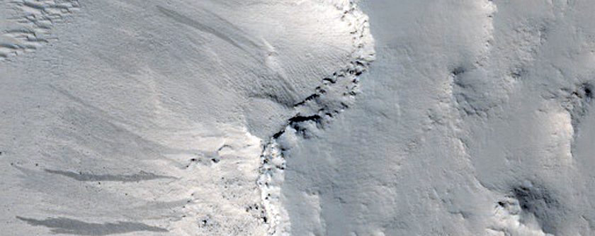 Stroombekken in krater