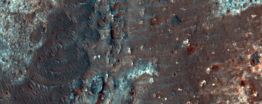 Valleys with Layered Sediments along Uplands at Ladon Valles Basin