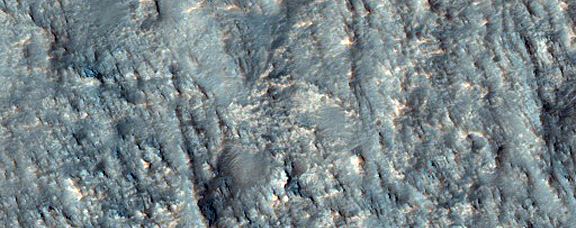 Bedrock Exposed in Massif Northwest of Hellas Planitia