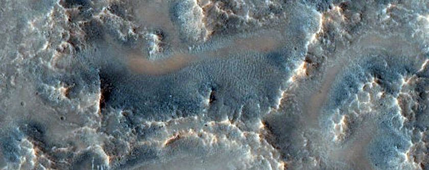 Asymmetrical Crater and Nearby Boundary