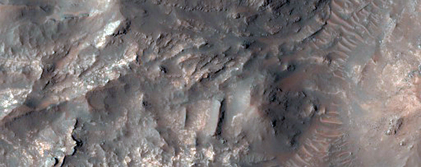 Central Uplift of a 30-Kilometer Diameter Crater in Noachis Terra