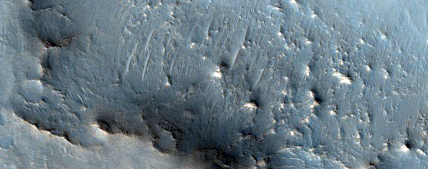 Channels on North Rim of Baldet Crater