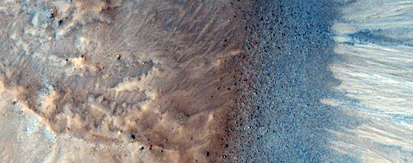 Monitor Slopes of Fresh Crater