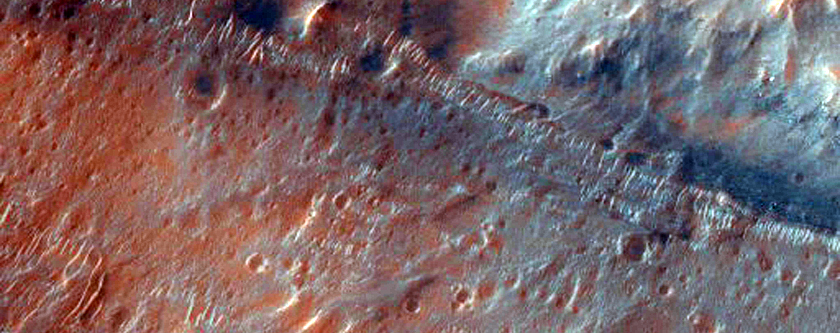 Monitor Slopes of Crater in Coprates Chasma