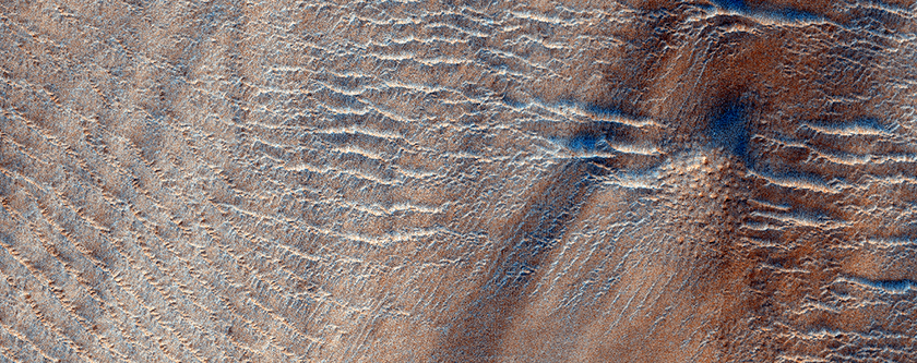 Эродированный рельеф на равнине Argyre Planitia
