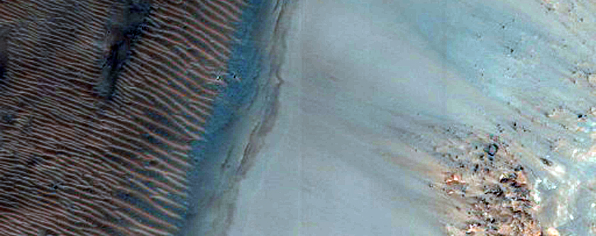 Monitor Slopes of Crater East of Argyre Region