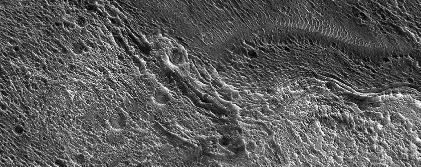 Edge of Layered Ejecta From Tarsus Crater
