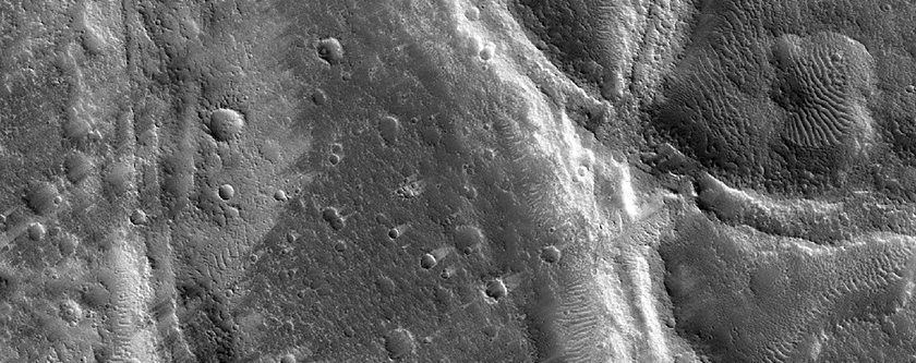 Ridges in Tempe Fossae Region