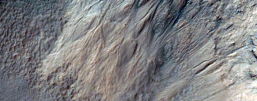 Gullies with Light-Toned Apron Material Near Atlantis Chaos