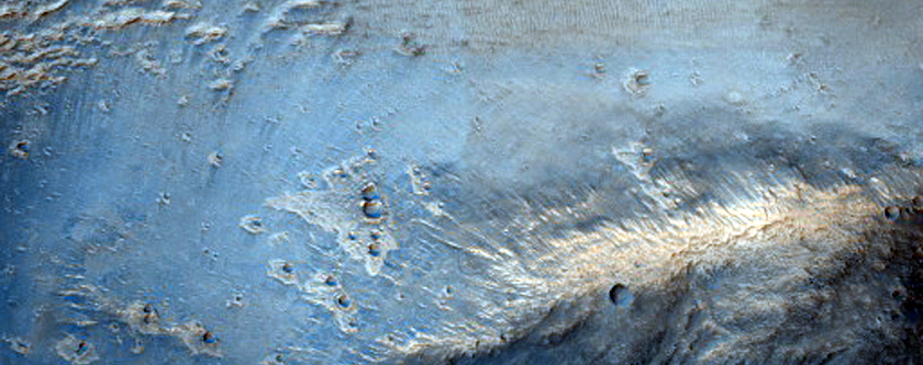 Sharp Crater Rim with Possible Clays and Chlorides West of Knobel Crater