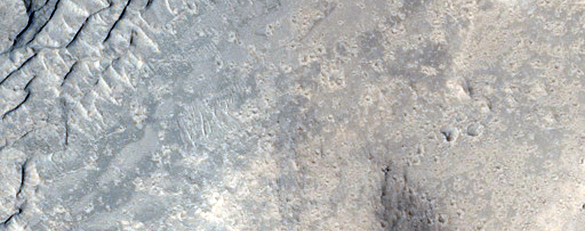 Layers on Edge of Old Crater in Aeolis Planum
