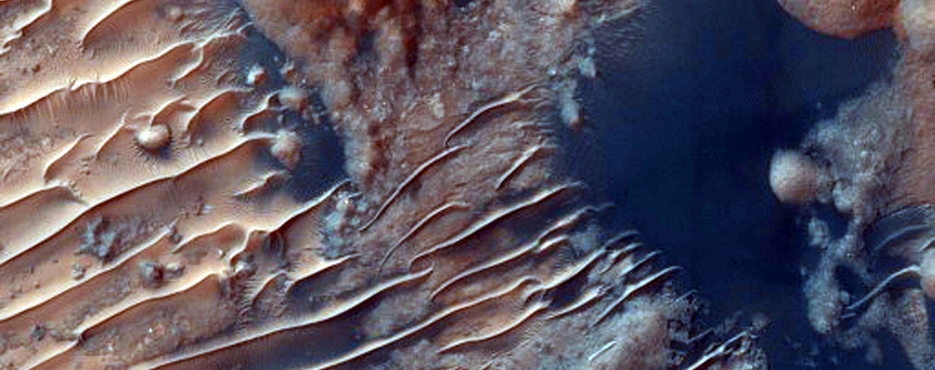 Tyrrhena Terra Crater with Altered Minerals