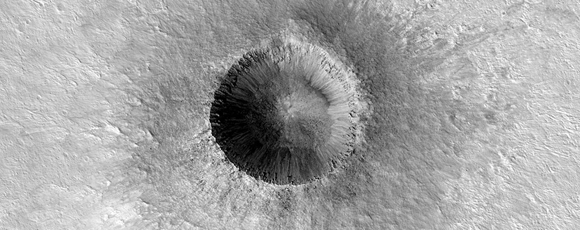 Cratre trs bien prserv dans Ares Vallis