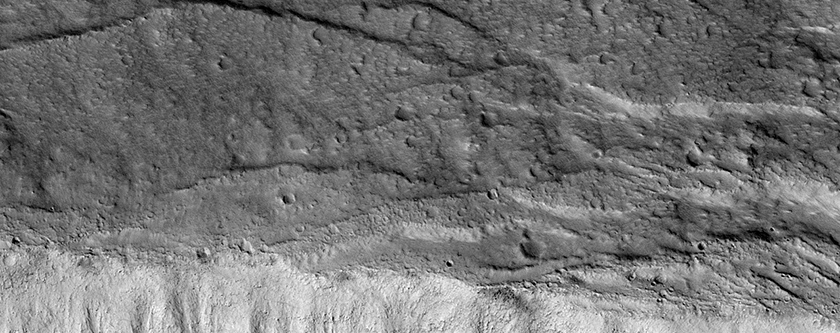 Canaux de lave sur Olympus Mons