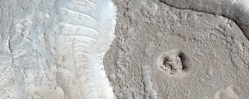 Terrains  variation thermique au nord du cratre Antoniadi