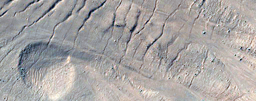 Monitor Steep Slopes of Asimov Crater
