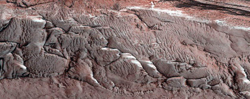 Early Look at Steep North Polar Scarp and Potential Avalanches