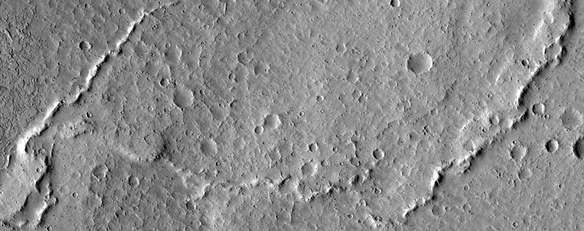 Downstream Segment of Unusual Flow in Southern Elysium Planitia
