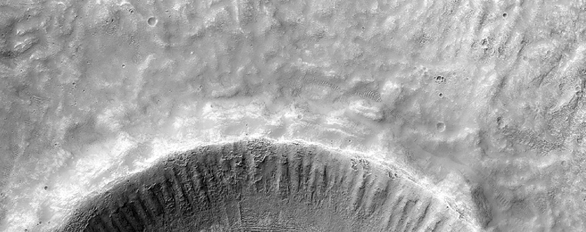 Fresh Crater in Hadriaca Patera Flows
