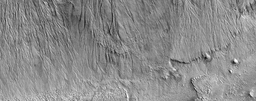 Abrupt Terminations of Gully Aprons in CTX Image